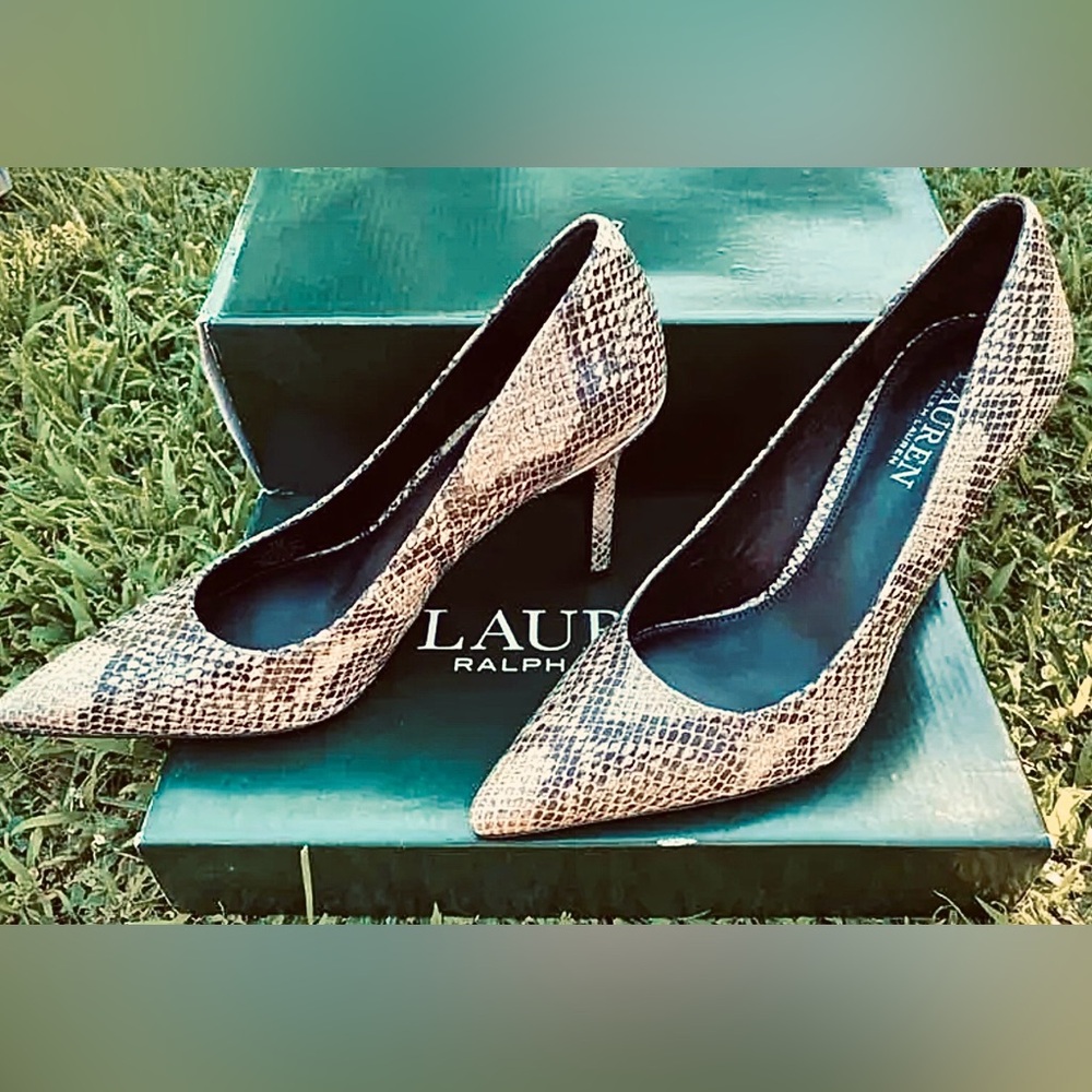 Ralph Lauren Snakeskin Patterned Heels